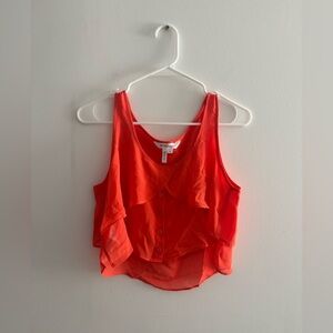 BCBGGeneration Orange Flowy layered button-up